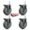 Service Caster 6 Inch Gray Polyurethane Wheel Swivel 58 Inch Threaded Stem Caster Set with Brake SCC SCC-TS20S614-PPUB-PLB-58212-4 - alternate 3